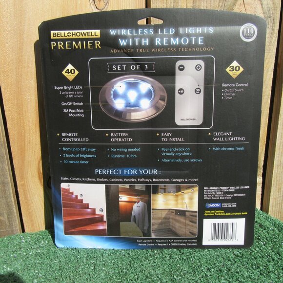 2 Brand New Bell & Howell Premier Wireless LED Remote Control Light 3 Packs - Picture 5 of 6